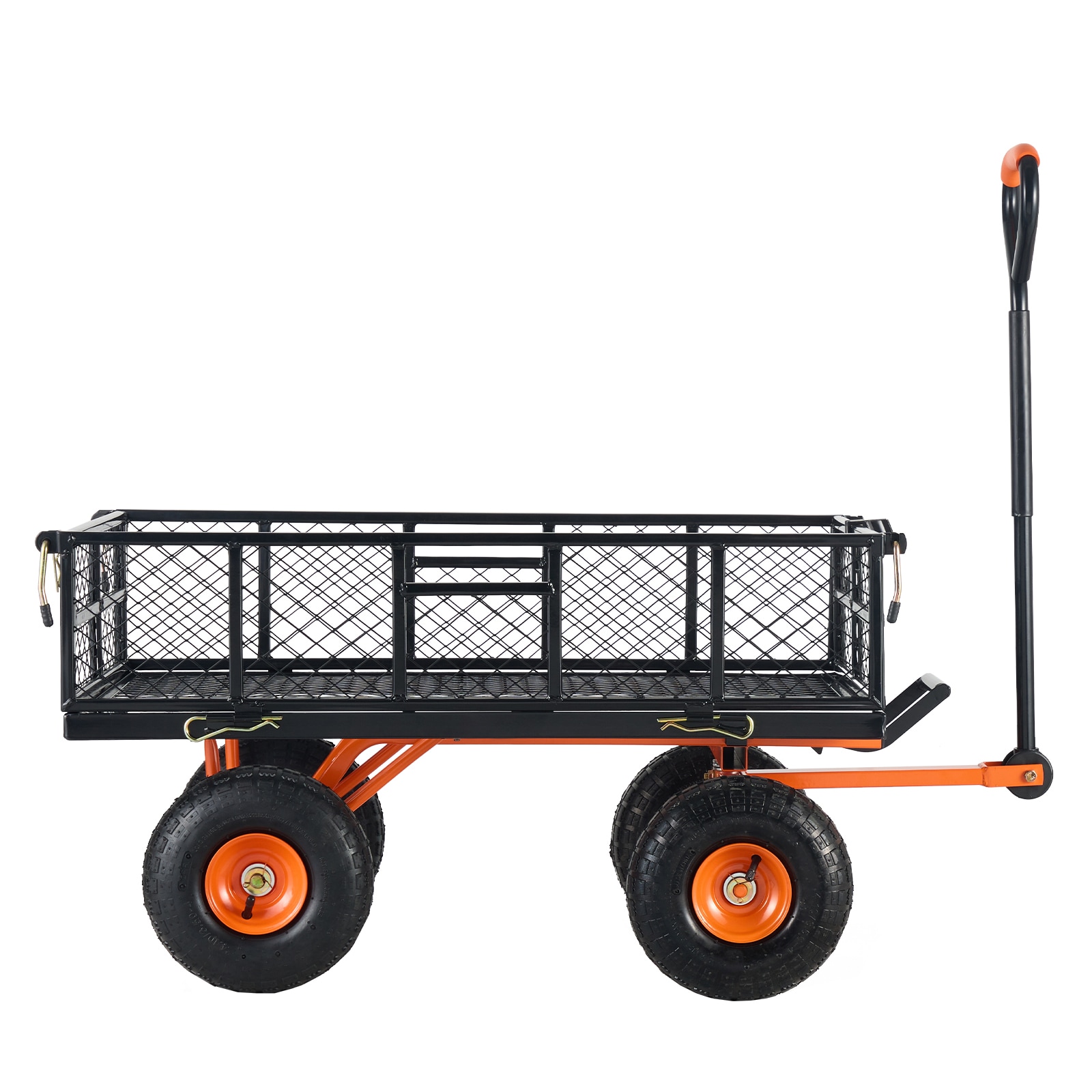Garden Dump Cart With 2-in-1 Handle Heavy Duty Metal Wagon_voghion.com